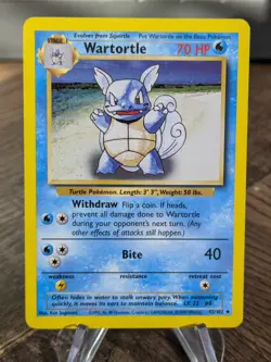 Pokemon TCG Wartortle Evolution Box Error Base Set Card 42/102 - NM - Image 2