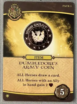 Harry Potter Hogwarts Battle CCG Promo Card Lot Colin Creevey Army Coin UNUSED - Image 4