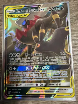 Pokemon TCG Umbreon & Darkrai GX Holo Card 125/236 Sm-Unified Minds Tag Team - Image 1