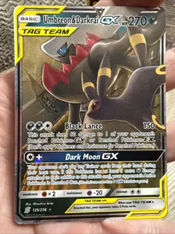 Pokemon TCG Umbreon & Darkrai GX Holo Card 125/236 Sm-Unified Minds Tag Team - Image 3