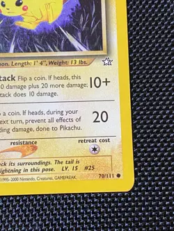 Pokemon Card - Pikachu Neo Genesis 70/111 1st Edition LP - Image 4