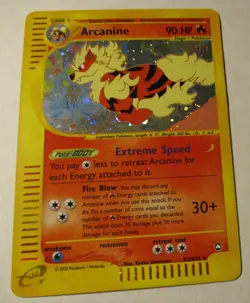 Pokemon TCG Aquapolis Arcanine H2/H32 Holo Card 2002 Played RARE Collectible - Image 2