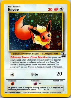 2000 Pokemon Eevee #11 Holo Black Star Promo Card WOTC Vintage - Image 1