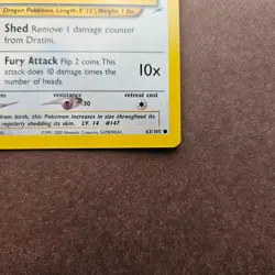 Dratini 63/105 Pokemon Neo Destiny Card - LP - Image 5