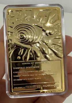 Poliwhirl Pokemon Limited Edition 1999 Burger King 23K Gold Plated Trading Card - Image 2