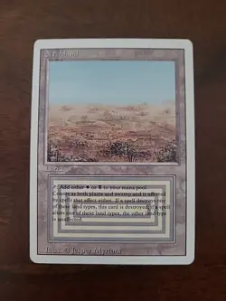 MTG Scrubland Revised Edition Regular Dual Land White Black - Image 1