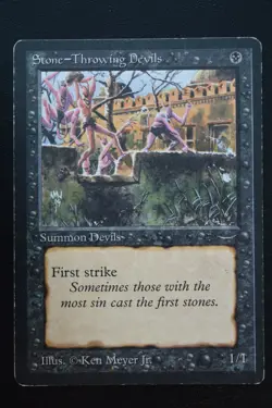 Magic The Gathering MTG “STONE-THROWING” DEVILS (LIGHT) Arabian Nights MP Played - Image 1
