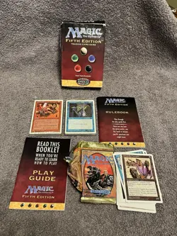 Vintage Magic The Gathering 5th Edition 2 Player Deck Box Complete Pack Open - Image 1