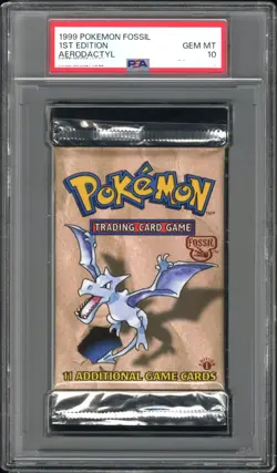 PSA 10 1st Edition Fossil Aerodactyl Booster Pack Rare Graded Pokemon Item - Image 1