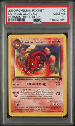 Pokemon Dunkles Glutexo #32 / Team Rocket 1. Edition Deutsch / PSA 10 - Image 1