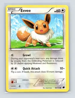 Pokemon TCG Eevee (89) 89/116 Plasma Freeze Normal MP - Image 1