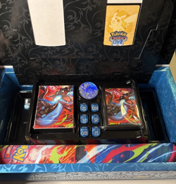 Pokemon Phantasmal Flames Charizard UPC Play Mat, Sleeves, Deck Box, Dice & Coin - Image 1