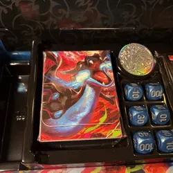 Pokemon Phantasmal Flames Charizard UPC Play Mat, Sleeves, Deck Box, Dice & Coin - Image 3