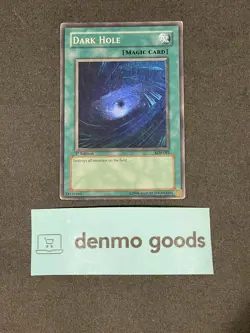Yugioh Dark Hole LOB-052 Super Rare 1st Edition GLOSSY Lightly Played - Image 1