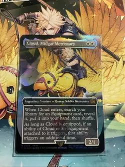 Cloud, Midgar Mercenary (Borderless) (Chocobo Track Foil) - FINAL FANTASY MTG - Image 1