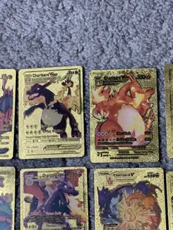 Set of 17 Charizard Gold Foil Fan Art Display Cards LP - Image 3