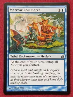Magic The Gathering LORWYN MERROW COMMERCE blue card MTG - Image 1