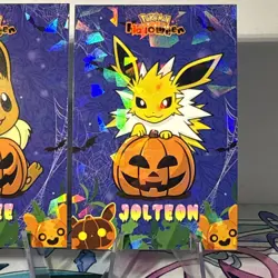 2 Cracked Ice Holos Halloween Database Eevee & Jolteon Non-TCG POKEMON CARDS - Image 4