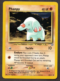 Phanpy 43/111 Uncommon Neo Genesis Pokemon Card WOTC LP - Image 1