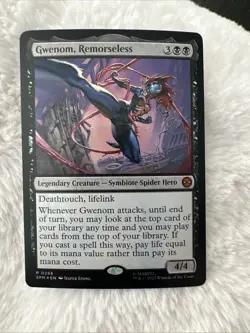 MTG Magic The Gathering Card Gwenom, Remorseless Marvel's Spider-Man Foil P0286 - Image 1