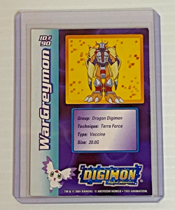 2001 Bandai Digimon TCG ID#90 WarGreymon Holo Card DP460 - Image 2