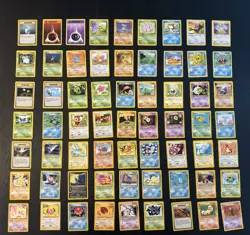 63 Card Vintage Pokemon Card Lot Base Set Jungle Fossil Neo Discovery Revelation - Image 1