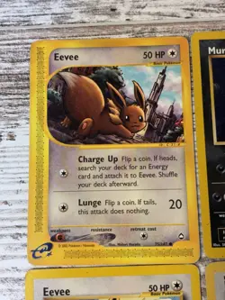 Lot Of 9x Vintage Medium To Heavy Play Pokemon Cards Eevee 75/147 Eevee 38/75 - Image 2