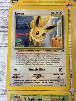 Lot Of 9x Vintage Medium To Heavy Play Pokemon Cards Eevee 75/147 Eevee 38/75 - Image 5