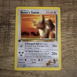 Pokemon Card - Blaine's Tauros 1st Edition Gym Heroes 064/132 Common - Image 1
