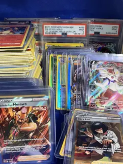 Pokemon Lot of 400+ Cards 50 Toploaded 3 Slabs Pikachu Hidden Fates Celebrations - Image 3
