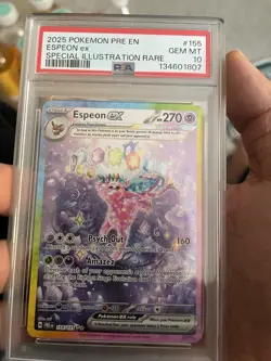 2025 POKEMON PRE EN-PRISMATIC EVOLUTIONS #155 ESPEON EX PSA 10 - Image 1