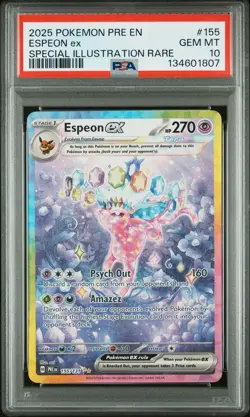 2025 POKEMON PRE EN-PRISMATIC EVOLUTIONS #155 ESPEON EX PSA 10 - Image 2