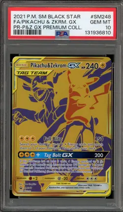 Pokemon Pikachu & Zekrom GX Premium Coll. Full Art Promo SM248 PSA 10 Gem Mint - Image 1