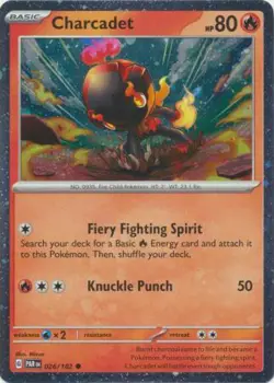 CHARCADET 026/182 PARADOX RIFT POKEMON (COSMO HOLO, NM) - Image 1