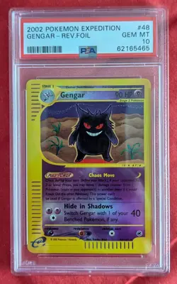 Gengar #48 Reverse Holo 2002 Pokemon Expedition PSA 10 - Image 1