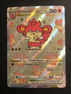 Simisear VSTAR - GG37/GG70 - Pokemon Crown Zenith Galarian Gallery Ultra Rare NM - Image 1