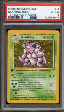 Pokemon Nidoking Base Set 1st Edition ITALIAN Holo Rare #11 PSA 4 - Image 1