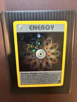 Rainbow Energy 17/82 Team Rocket Holo Pokemon TCG SWIRL! NM- - Image 1