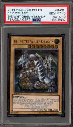 Yu-Gi-Oh! Blue-Eyes White Dragon 1st Ed Ultimate Eric Stuart Auto 10 PSA 10 - Image 1