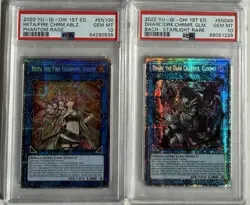 Yugioh PSA 10 Hiita + Dharc Charmer 1st Edition Starlight Rare Gem Mint x2 - Image 1