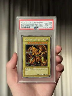 2003 YU-GI-OH! PROMO #GBI-003 THE WINGED DRAGON OF RA SECRET RARE PSA 10 - Image 1