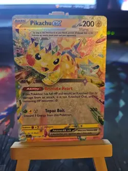 Pokemon Pikachu EX TCG Sv08: Surging Sparks Double Rare Holo Card 057/191 NM - Image 1