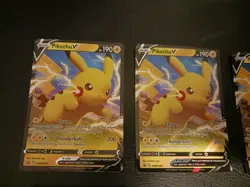 Pokemon TCG V Card Ultra Rare Holo Lot of 6 3x Pikachu Glaceon Crobat Noivern LP - Image 2