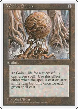 Wooden Sphere U Fourth Edition MTG Magic the Gathering Card NM - Image 1