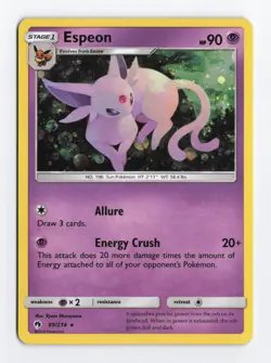 Espeon 89/214 Cosmos Holo Rare Blister SM Lost Thunder Promo Pokemon Card LP/NM - Image 1