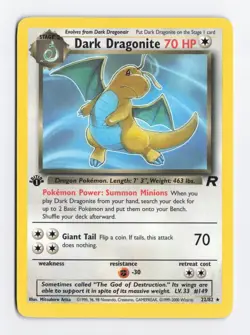 Dark Dragonite 22/82 1st Edition Team Rocket Pokemon Regular Rare Card TCG LP - Image 1