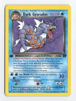 Dark Gyarados 25/82 1st Edition Team Rocket Pokemon Regular Rare Card TCG LP+ - Image 1