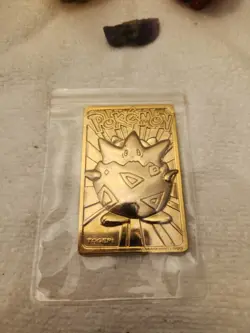 1999 Togepi Pokemon 24K Gold Plated Trading Card Limited Edition Burger King - Image 1