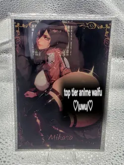 A6 Size Siwen Wave 3 Mikasa Attack On Titan Manga Anime Waifu Hentai Card - Image 1
