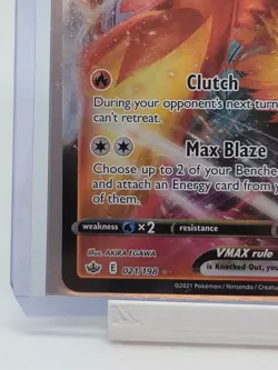 Blaziken Vmax 021/198 Chilling Reign NM Full Art Ultra Rare Pokemon Card - Image 4